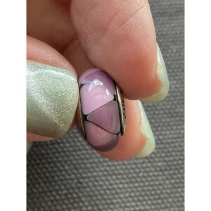 Pandora Captivating Purple Murano Glass Charm ALE 925 Sterling Silver